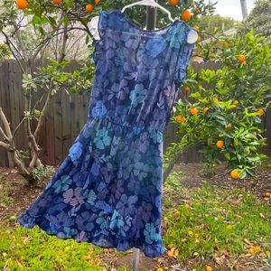 Blue Floral Dress With Slip!!